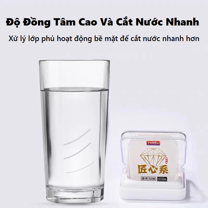 [Tặng 1 khóa link cao cấp] Cước Câu Cá Yudeli Diamond 50M Cao Cấp Lực Kéo Mạnh Siêu Mềm Bằng Sợi Tơ - Sanami Fishing