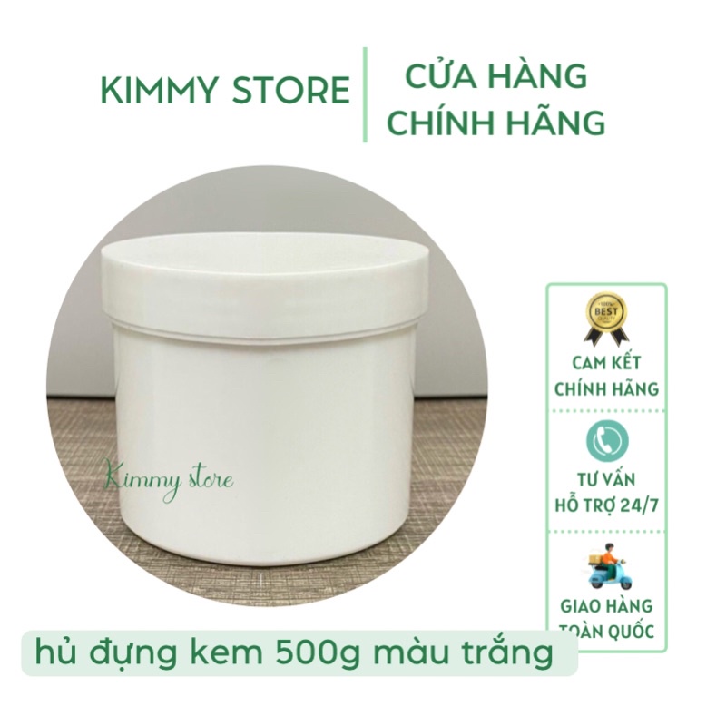 01 hủ nhựa đựng kem 500g màu trắng đục