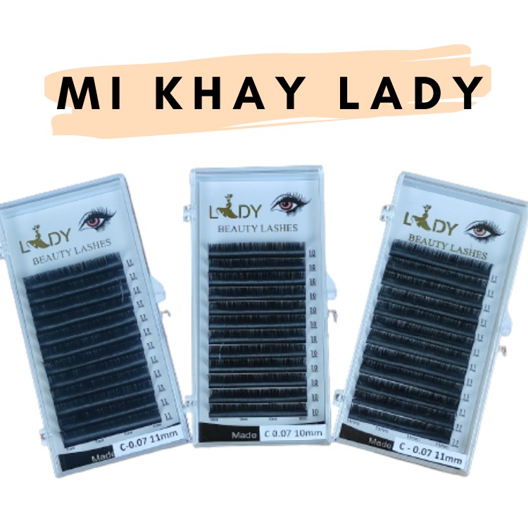 Mi Khay Lady Độ Cong C/0.07/0.10/0.12 Volumn Classic Tạo Fan Nối Mi Đủ Các Độ Dày Dài