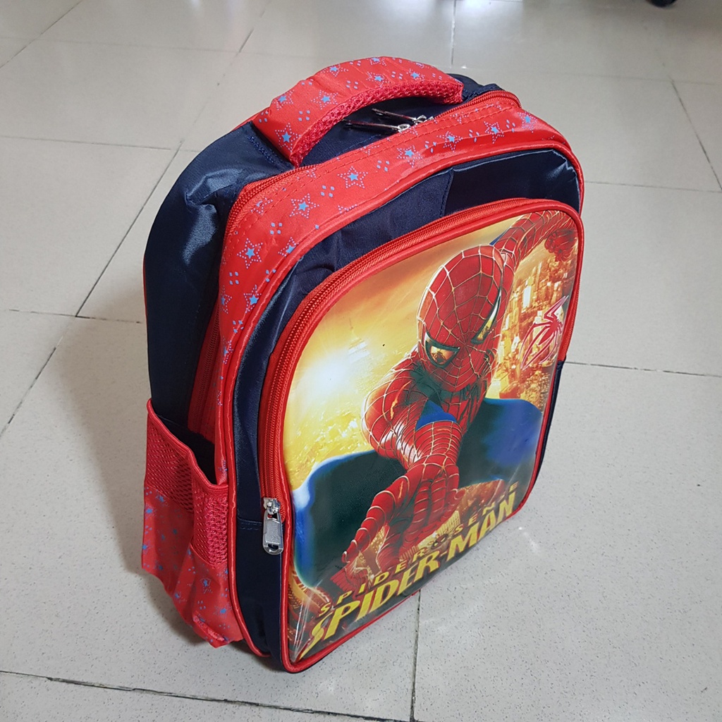Balo đi học cỡ trung lớn  hoạt hình elsa pony spiderman xe hơi siêu nhân cho bé từ 5-10 tuổi