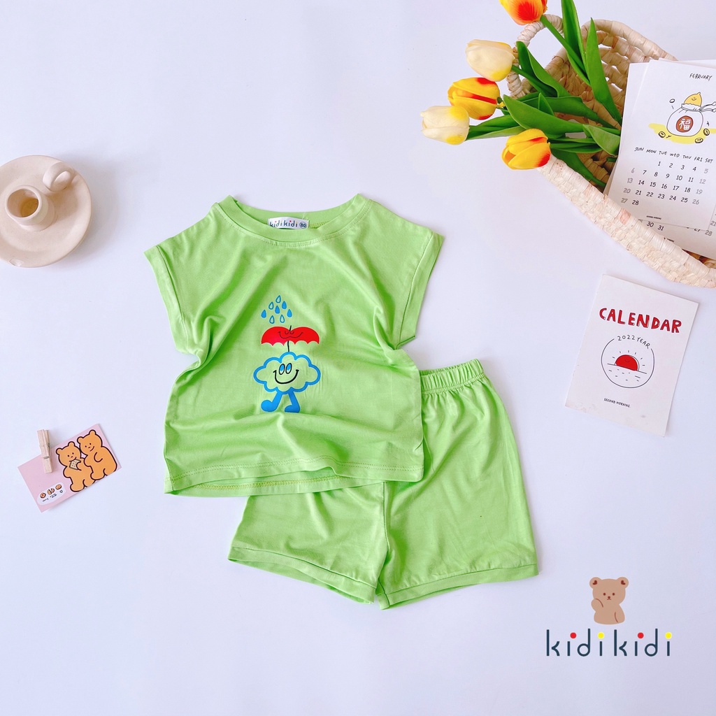 [Bé 7-32kg] Bộ ngắn tay thun lạnh cánh dơi in hình cho bé trai bé gái từ 7-30kg HÀNG LOẠI 1
