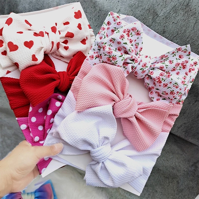 3 Pcs/Set Sweet Princess Baby Headband Flower Big Bows Kids Children Turban Hairbands For Girls Baby Girl Hair Accessories