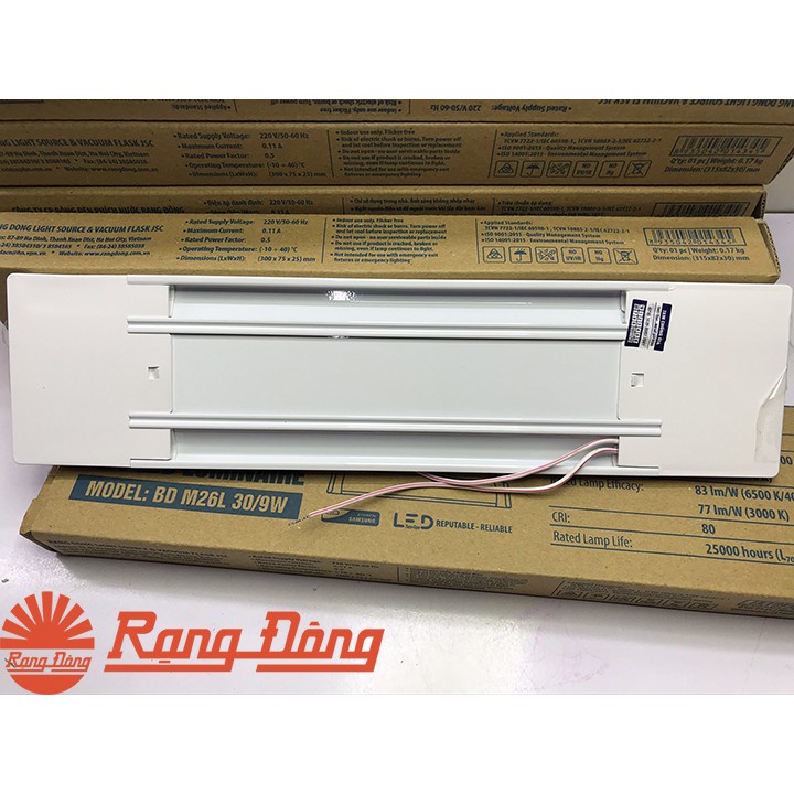 Đèn LED bán nguyệt ngắn nổi trần 30cm-9w Rạng Đông