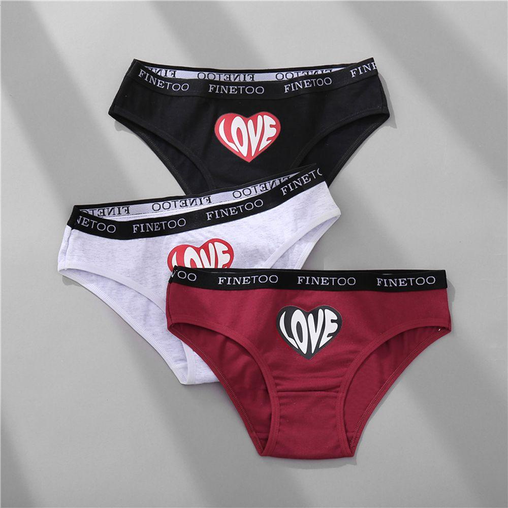 OCEANMAP Quần Lót Thoáng Khí In Hình Trái Tim Cho Nữ