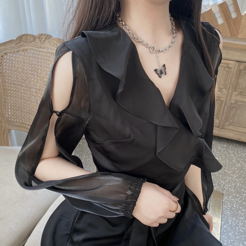 Đầm dáng xòe tay dài mini Emilyshop