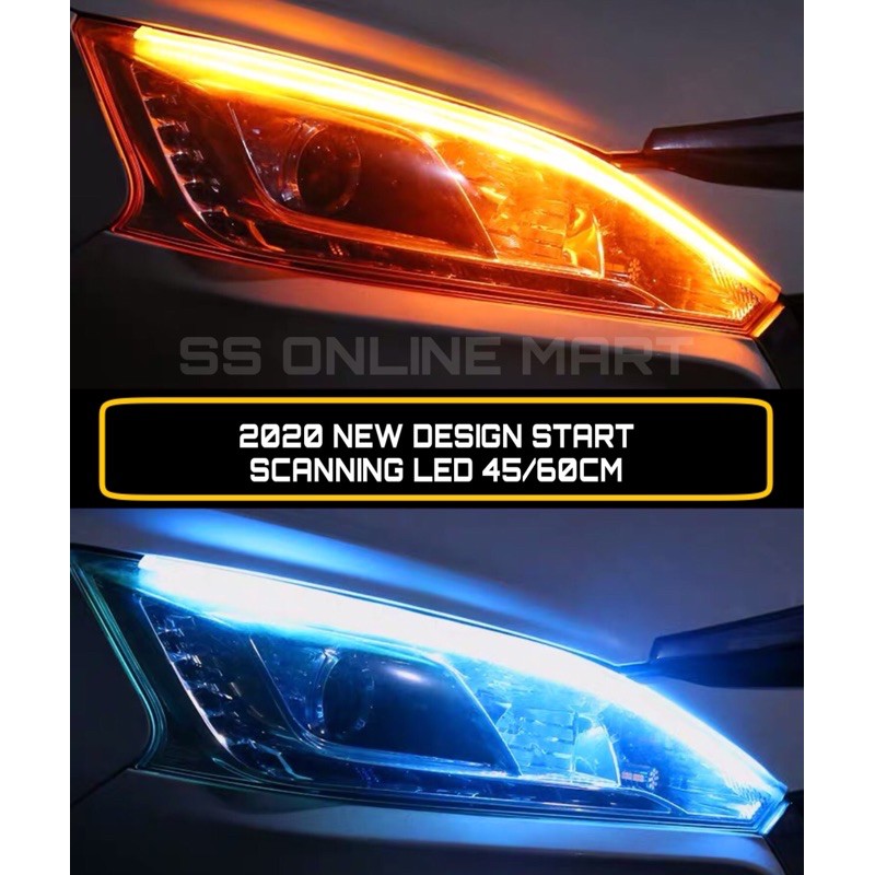 New Design 2pcs Start Scanning Led CAR SIGNAL LED DRL ULTRA-THIN FLOW LIGHT STRIP FLOWING LIGHT Car Accessories