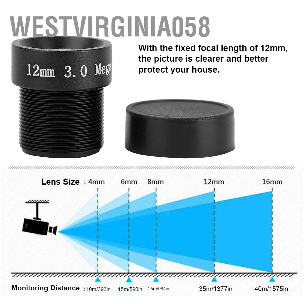 Westvirginia058 CCTV 3MP 12mm Focal-Length Board Lens Smart Surveillance Replacement Parts for Security Camera