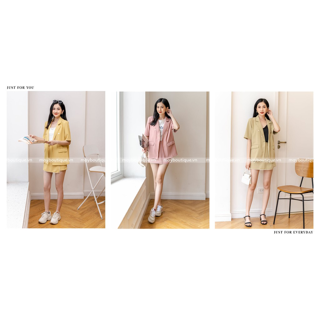 [HÀNG CÓ SẴN] Áo Blazer thiết kế ngắn tay thời trang Hàn Quốc dễ phối đồ KBL21O_102.004  (ẢNH THẬT)