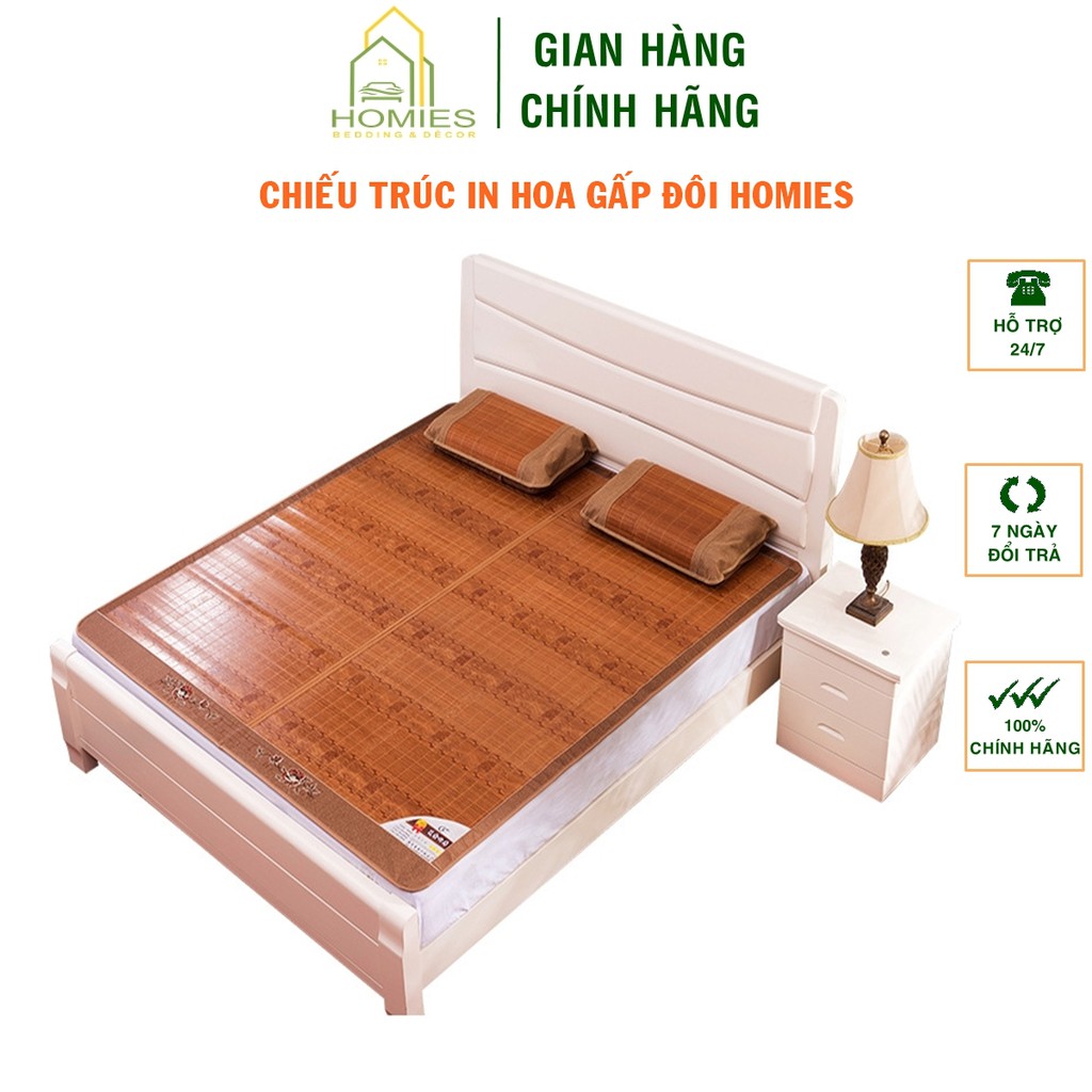 Chiếu Trúc Tự Nhiên HOMIES Bedding & Décor Hoạ Tiết Kẻ Tăm Dày Đẹp Cho Mùa Hè Mát Lạnh - Đủ Kích Thước