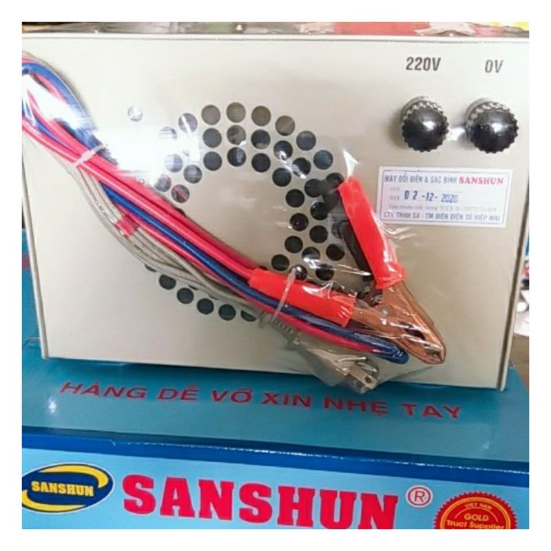 Máy sạc bình ắc quy 6V-12V-24V sanshun 40A dây đồng dùng cho ắc quy 200Ampe