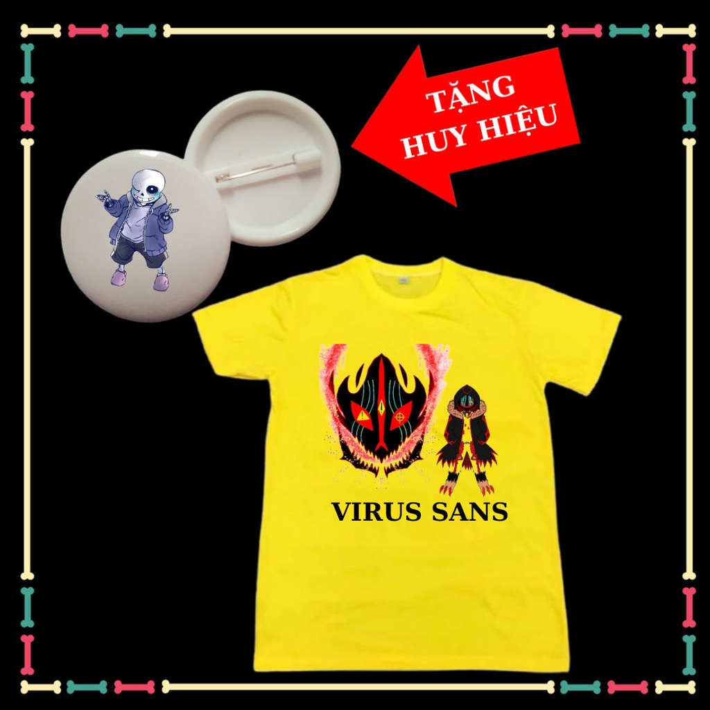 Áo Virus Error 404 Sans siêu ngầu cho bé trai bé gái-Tặng Huy Hiệu Sans