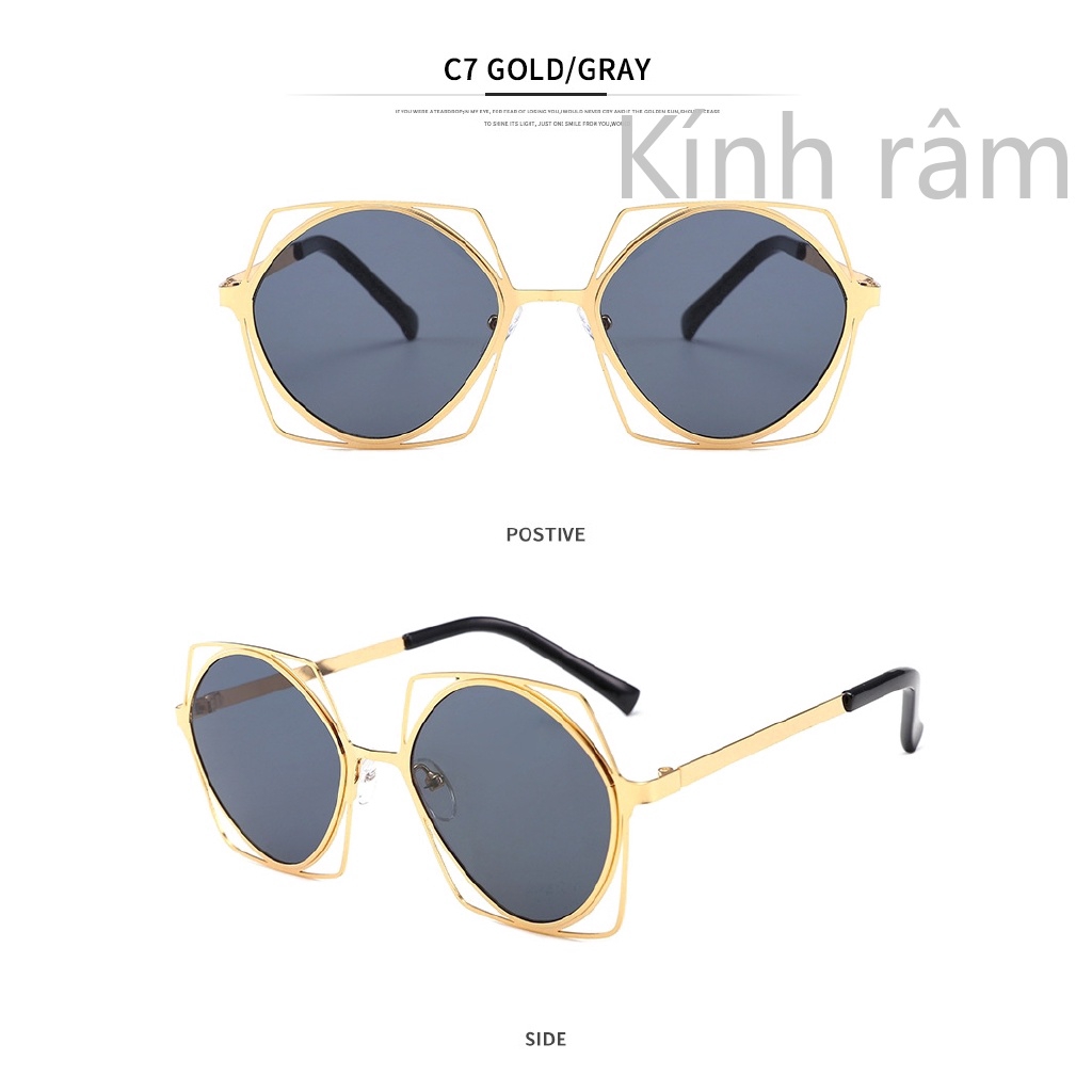 Kính mát gọng kim loại thiết kế cổ điển cho nam nữ