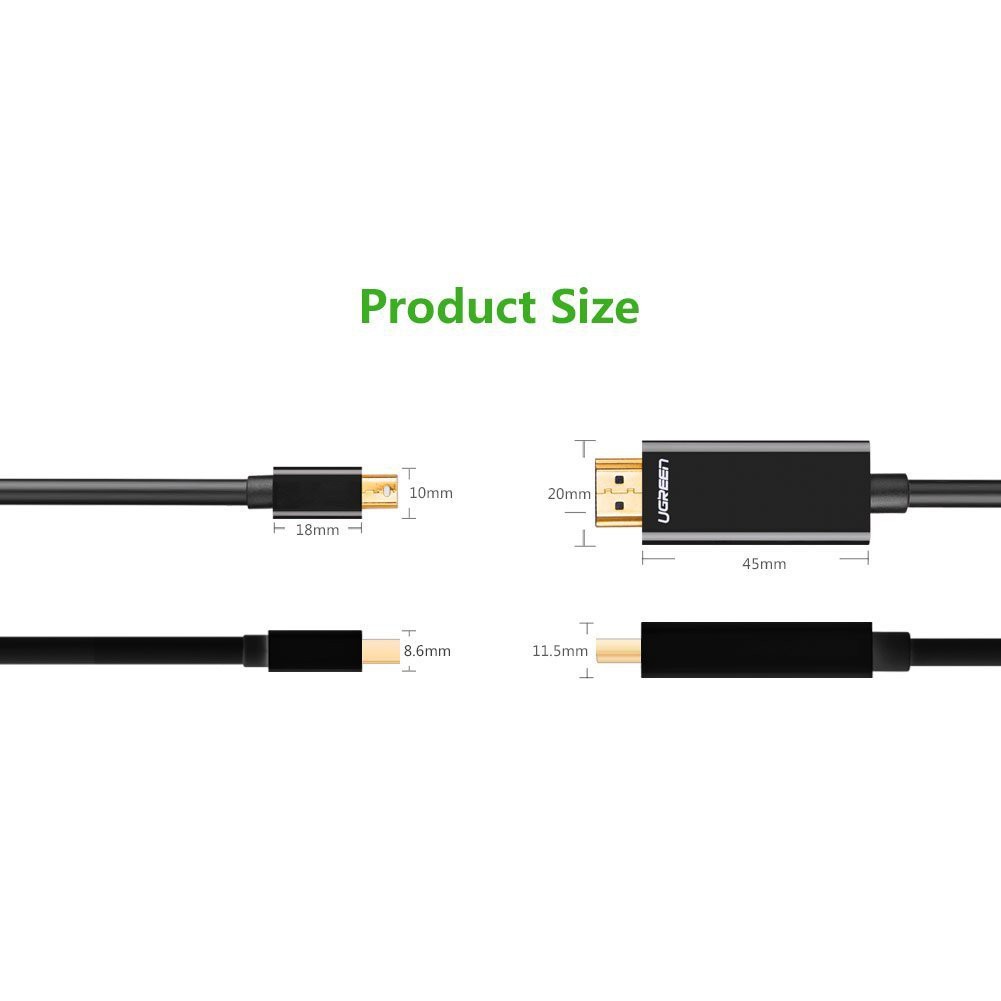 Dây chuyển đổi Mini DisplayPort to HDMI dài 3m chính hãng Ugreen 10436