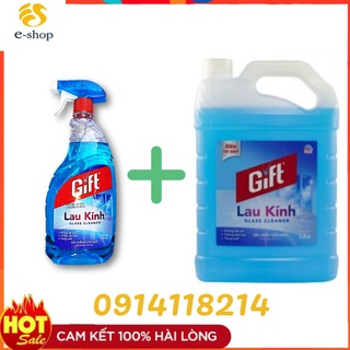 Nước lau kính Gift chính hãng can lớn 3.8kg dùng cho khách sạn, nhà hàng-Nước lau kính Gift Săc biển 3.8KG