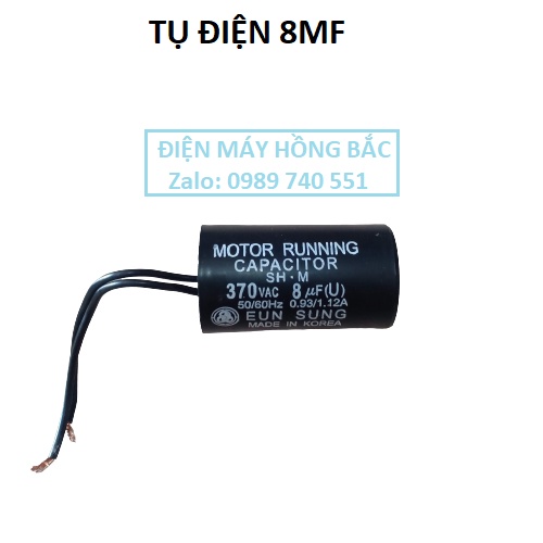 10 tụ điện 8MF 370W đen loại tốt dùng cho bơm nước và thiết bị điện khác