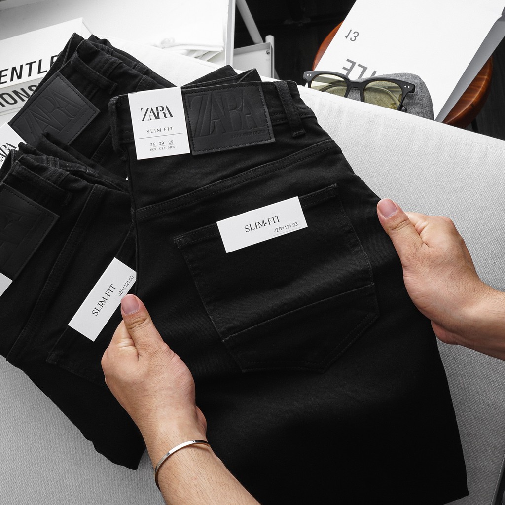 Quần jean dài nam chất vải dày dặn, tone màu nguyên bản form slim fit tôn dáng