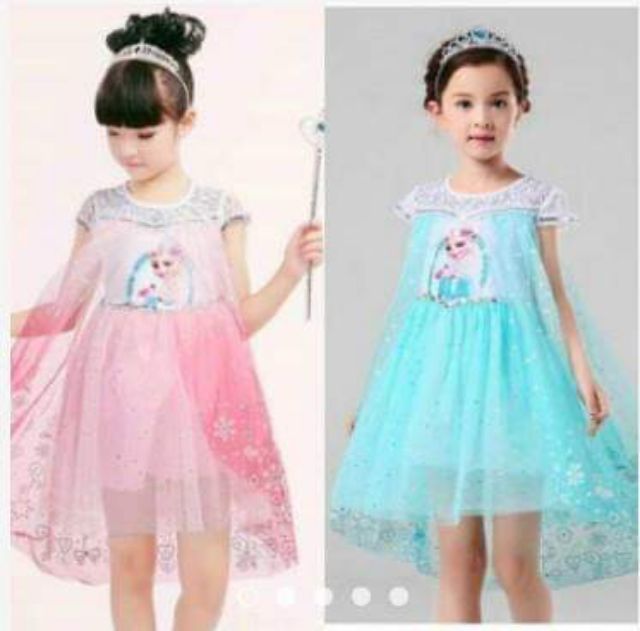 J17H ĐẦM ELSA ĐUÔI CÁ BÉ GÁI MÀU HỒNG (11-33KG)