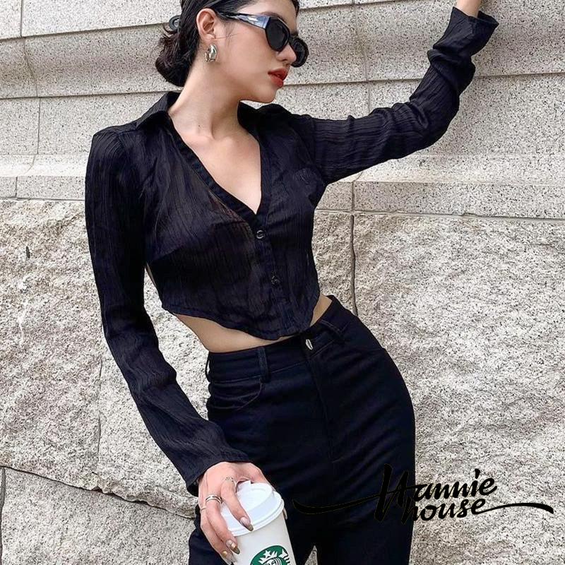 Áo Khoác Cardigan Dài Tay Cổ Chữ V Phối Nút Gợi Cảm Cho Nữ