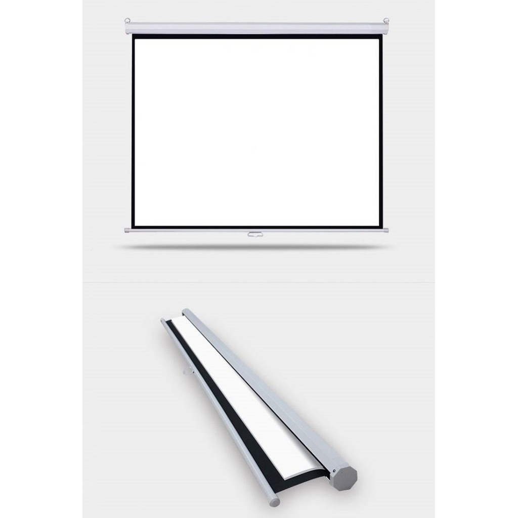 Màn chiếu treo tường 84inch - 1m52 x 1m52. Màn phù hợp nhiều máy chiếu như led, mini, full hd, phổ thông nhất