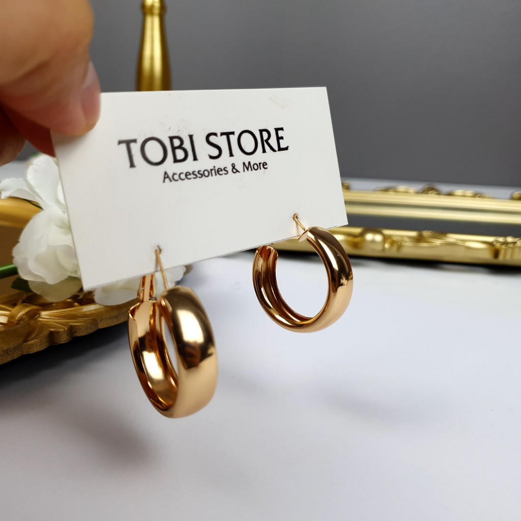 Khuyên tai tròn to hoa tai nữ cá tính NO SKU 50 TOBI STORE