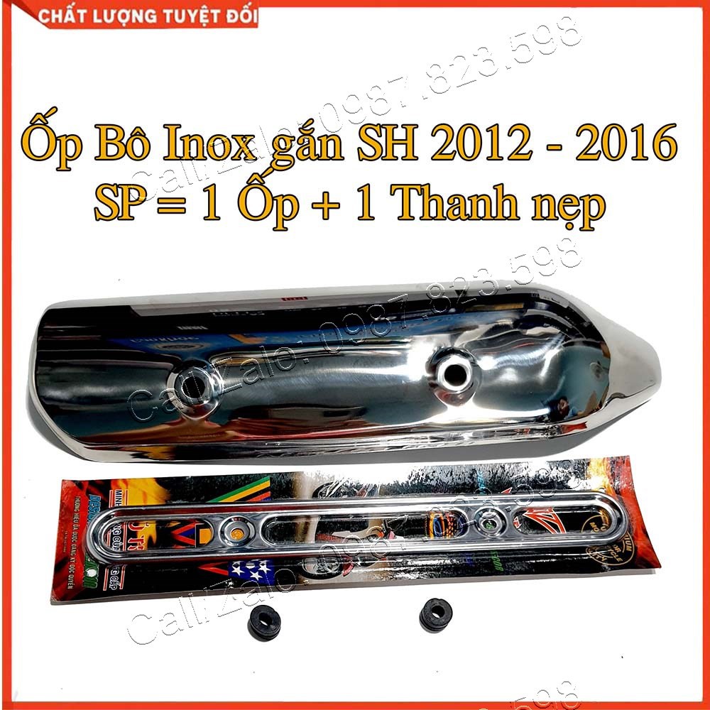 Ốp Pô SH Việt 2012 - 2016 Inox Trắng Kiểu Ý