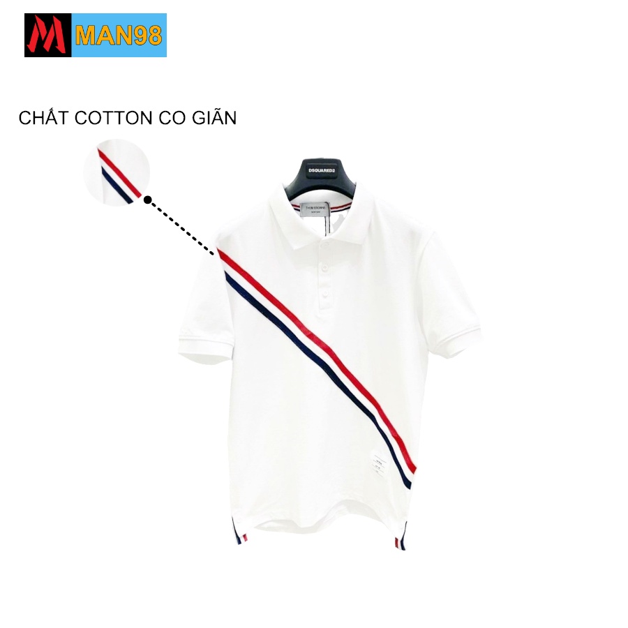 Áo polo nam có cổ kẻ chéo chất cotton PL27