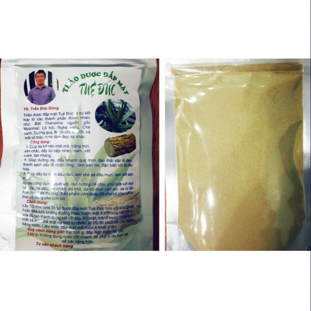 Thảo dược đắp mặt Tuệ Đức( xem ảnh thật khách dùng phía sau)