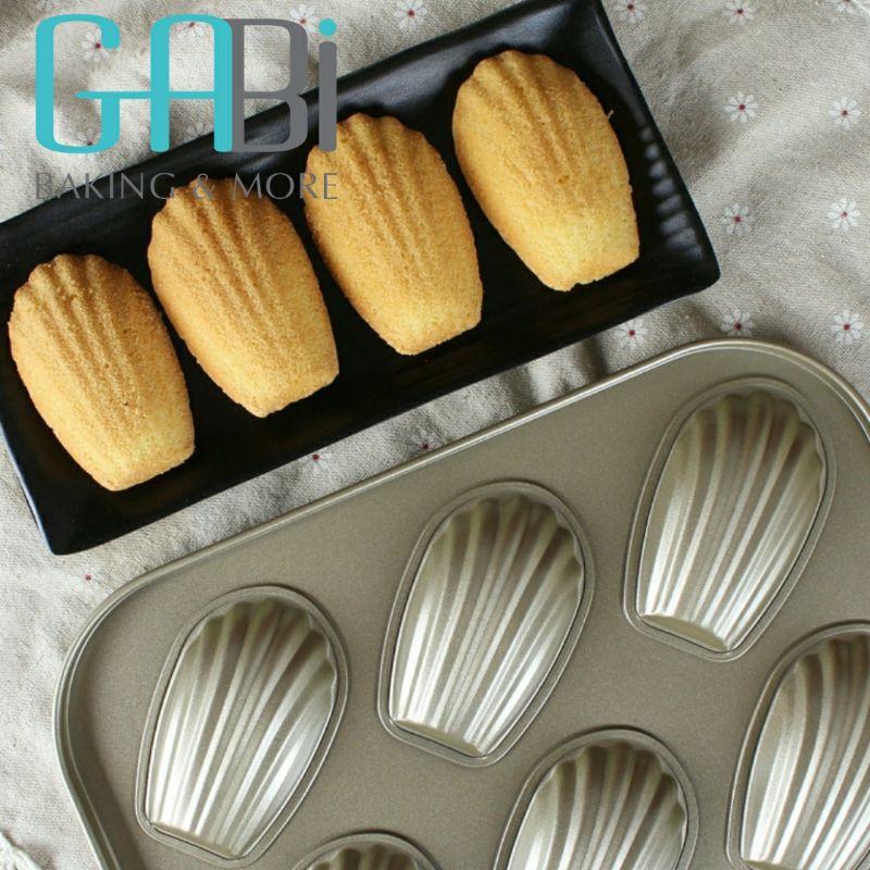 Khuôn nướng chống dính 6 ô sò dài (madeleine)