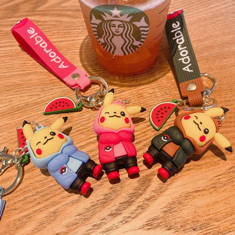 Móc Khóa Hình Pikachu Dễ Thương Dùng Trang Trí Túi Xách/ Chìa Khóa