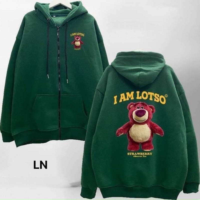 Áo khoác nỉ cotton gấu đỏ LN12