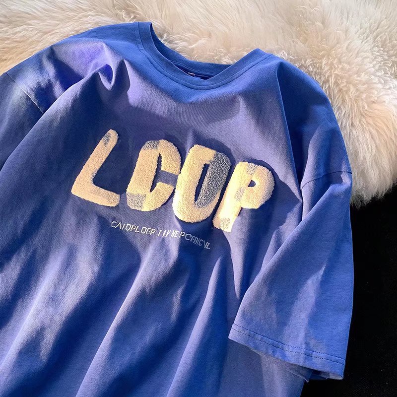 Áo Thun Tay Ngắn Dáng Rộng In Chữ Phong Cách Nhật Bản Thời Trang Mùa Hè Cho Nam Size M-5XL