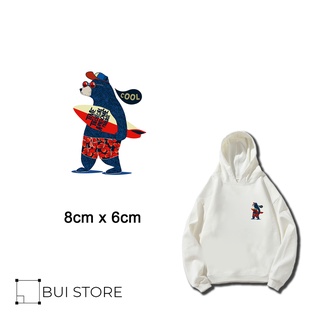 Miếng ủi truyền nhiệt offset dán quần áo hình COOL BEAR MINI