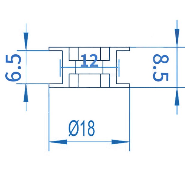 Puly căng đai GT2 - trục 3 - 20 răng - đai 6mm và đai 10mm