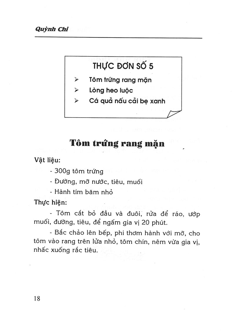 Sách Thực Đơn Ba Món