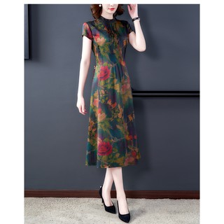 VÁY SƯỜN SÁM hot nhất mùa thu 2020. Họa tiết hoa tinh tế, kiểu dáng sang trọng dễ mặc
