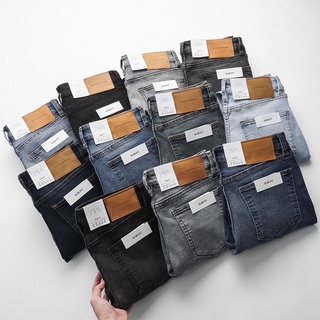 Quần jean Nam cao cấp màu xanh đậm- jean co giãn- ống đứng - Hàng VNXK