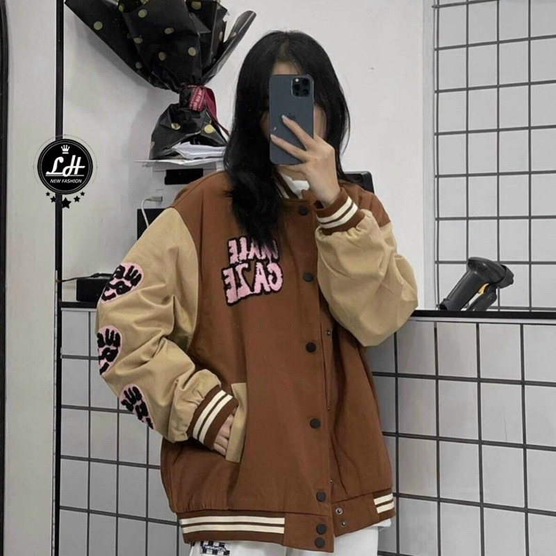Áo khoác nữ bomber form rộng, 2 lớp siêu trẻ Ms K10