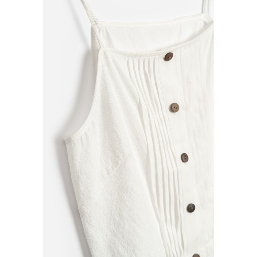 Áo 2 dây trần ly ngực nữ MADELEN chất vải đũi thoáng mát dáng croptop xinh xắn