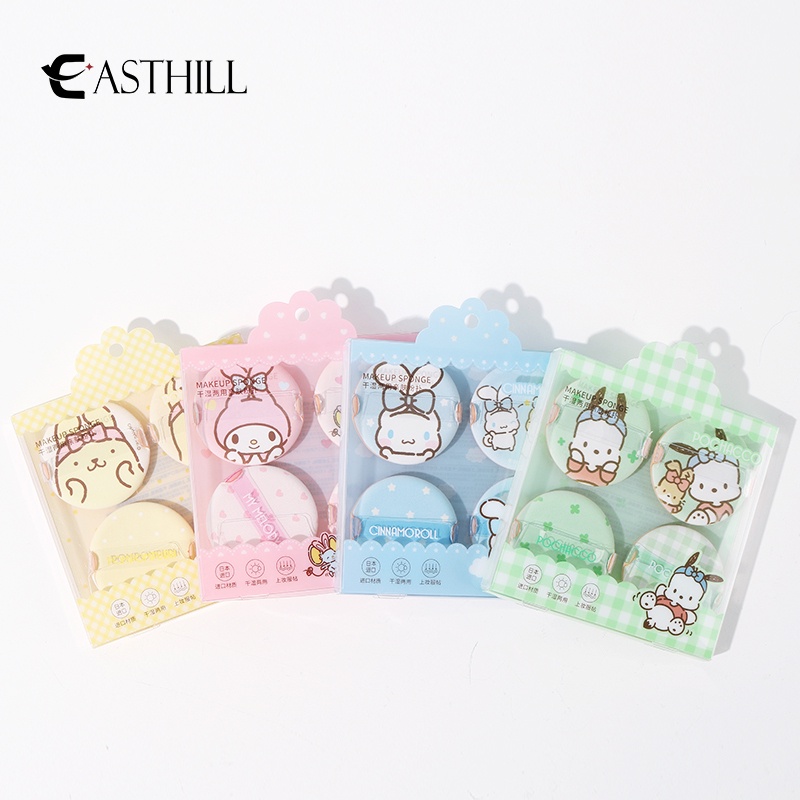 Set 4 Mút Trang Điểm Họa Tiết Hoạt Hình My Melody Cinnamoroll Pochacco Đáng Yêu