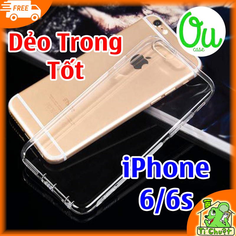 [Chính Hiệu OUCase] Ốp lưng iPhone 6, 6s Dẻo Trong Suốt