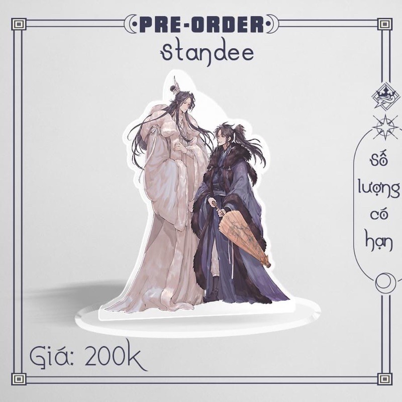 Standee  của Husky và sư tôn mèo trắng của hắn