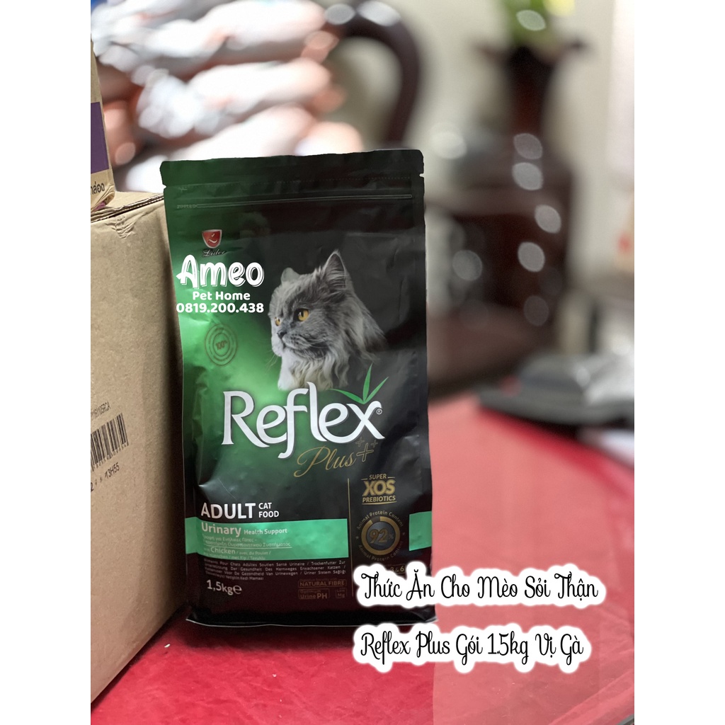 Hạt Cho Mèo Bị Sỏi Thận Reflex Plus Gói 1.5kg Vị Gà - Thức Ăn Mèo Reflex Plus Adult Cat Food Urinary Chicken