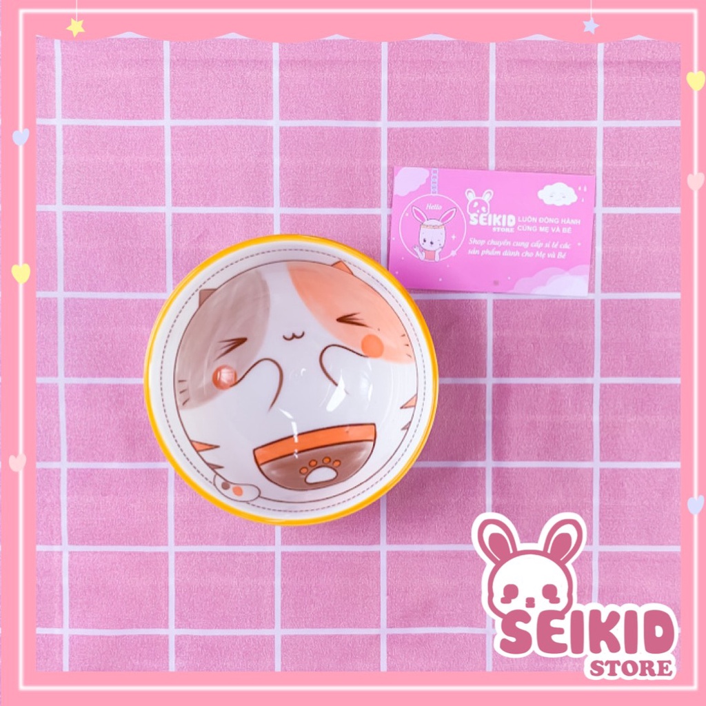 Bát sứ ăn dặm hình con vật ngộ nghĩnh cho bé 320ml Seikid Store