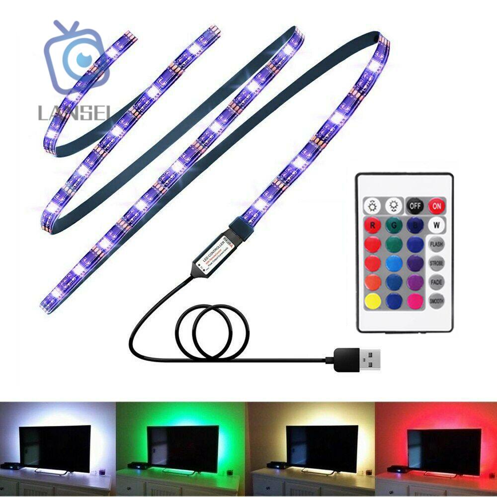 Dây Đèn LED 5050 5V 1m 2m 3m Trang Trí Kèm Điều Khiển Từ Xa