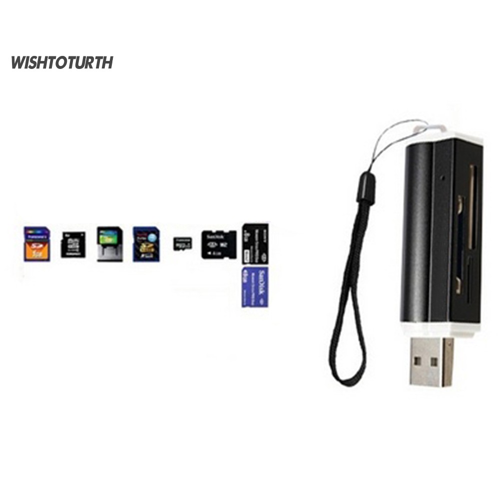 ☼Đầu Đọc Thẻ Nhớ Tốc Độ Cao USB 2.0 Micro SD TF MMC SDHC MS