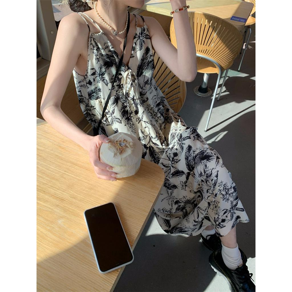 63378 Phong Cách Mới Váy Yếm Vẽ Mực