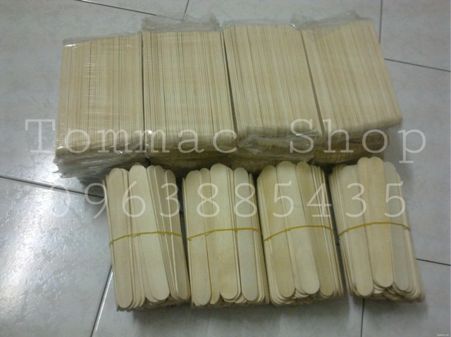 [0,5 kg] Que kem, đè lưỡi gỗ handmade (gỗ bạch dương), que bóng, ko hút ẩm