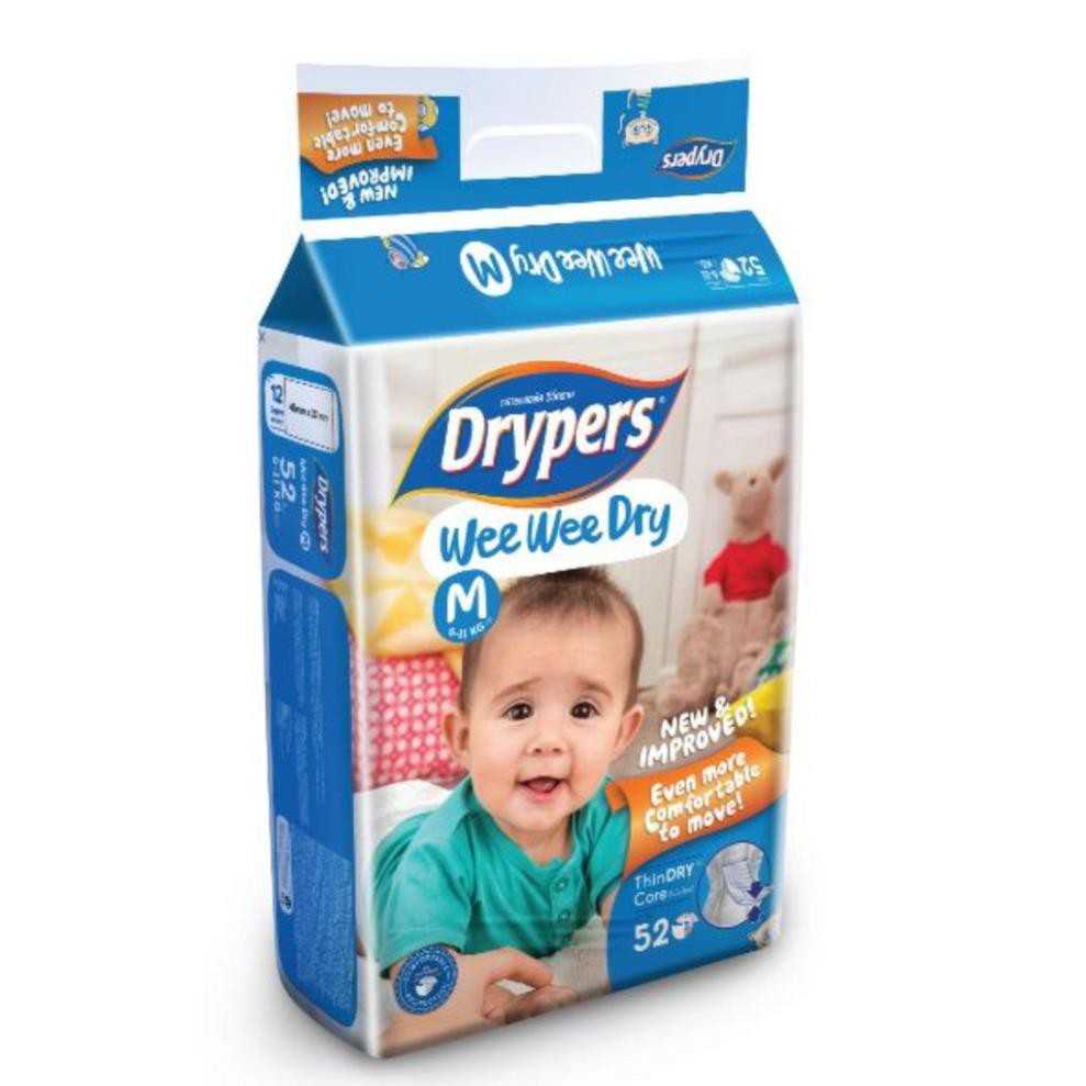 Tã dán Drypers Wee Wee size M52 (6-11kg)