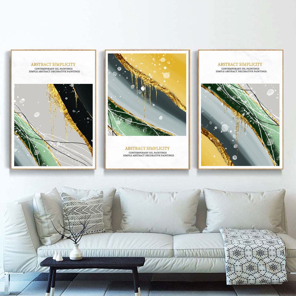 Tranh treo tường trang trí trừu tượng siêu đột phá hiện đại Mon'decor - tặng kèm đinh chuyên dụng