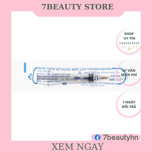 1 hộp Kim tiêm y tế 5cc 100c dùng trong spa thẫm mỹ viện lấy máu prp